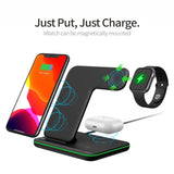 3-In-1 Qi 15W Fast Charging Dock Station Select Iphones, Watches, & Airpods